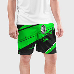 Шорты спортивные мужские AC Milan sport green, цвет: 3D-принт — фото 2