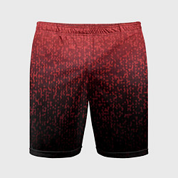 Шорты спортивные мужские Градиент мозаика красно-чёрный, цвет: 3D-принт