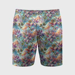 Мужские спортивные шорты Объемная сирень паттерн