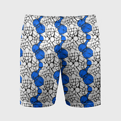 Мужские спортивные шорты Нейрографический узор из синих кругов и овалов