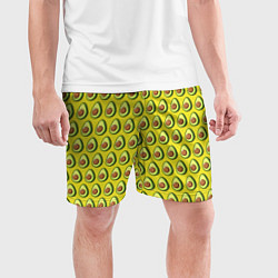 Шорты спортивные мужские Паттерн с авокадо в разрезе, цвет: 3D-принт — фото 2