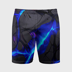 Мужские спортивные шорты Темный синий неон из разлома плит
