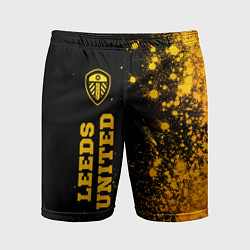 Мужские спортивные шорты Leeds United - gold gradient по-вертикали