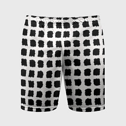 Шорты спортивные мужские Лаконичные мазки квадраты, цвет: 3D-принт