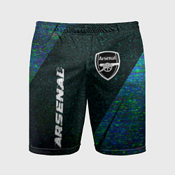 Шорты спортивные мужские Arsenal glitch blue, цвет: 3D-принт