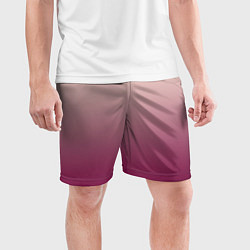 Шорты спортивные мужские Градиент бежевый в пурпурный, цвет: 3D-принт — фото 2
