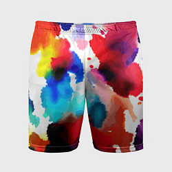 Шорты спортивные мужские Абстрактная акварельная композиция, цвет: 3D-принт