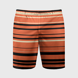 Шорты спортивные мужские Оранжевый полосами, цвет: 3D-принт