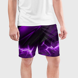 Шорты спортивные мужские Фиолетовая объемная абстракция, цвет: 3D-принт — фото 2
