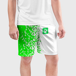 Шорты спортивные мужские Xbox кислотные зеленые краски, цвет: 3D-принт — фото 2