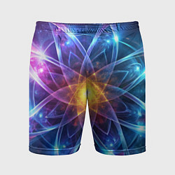 Мужские спортивные шорты Космический закрученный узор-лотос: энергия вселен