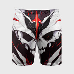 Шорты спортивные мужские Абстрактный белый череп и красные полосы, цвет: 3D-принт