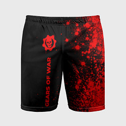 Мужские спортивные шорты Gears of War - red gradient по-вертикали