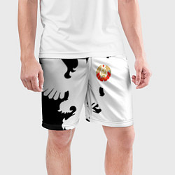 Шорты спортивные мужские СССР текстура герб, цвет: 3D-принт — фото 2