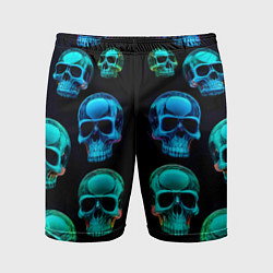 Мужские спортивные шорты Neon skulls - ai art pattern