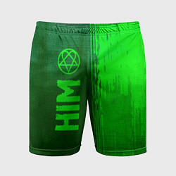 Мужские спортивные шорты HIM - green gradient по-вертикали