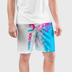 Шорты спортивные мужские Deadlock neon gradient style по-вертикали, цвет: 3D-принт — фото 2