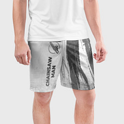 Шорты спортивные мужские Chainsaw Man - white gradient по-вертикали, цвет: 3D-принт — фото 2