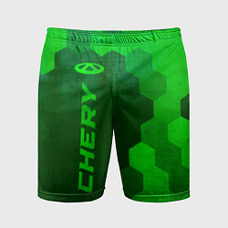 Мужские спортивные шорты Chery - green gradient по-вертикали