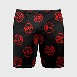 Мужские спортивные шорты Twenty one pilots rose pattern