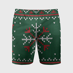 Мужские спортивные шорты Knitted Snowflake Pattern