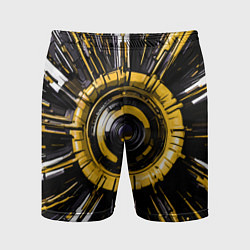 Мужские спортивные шорты Чёрно-жёлтая сфера киберпанк