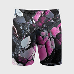 Мужские спортивные шорты Чёрно-розовый камень