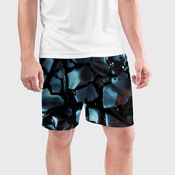 Шорты спортивные мужские The liquid substance is grey, цвет: 3D-принт — фото 2