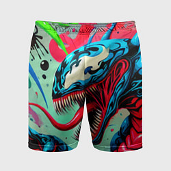 Шорты спортивные мужские Свирепый Веном - граффити, цвет: 3D-принт
