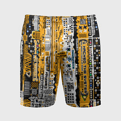 Мужские спортивные шорты Cyberpunk pattern yellow