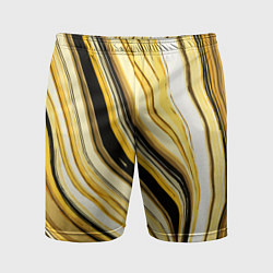 Мужские спортивные шорты Волнистые вертикальные чёрно-жёлтые полосы