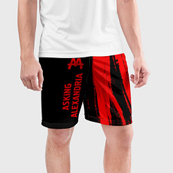 Шорты спортивные мужские Asking Alexandria - red gradient по-вертикали, цвет: 3D-принт — фото 2