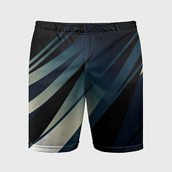 Мужские спортивные шорты Чёрно-синий абстрактный с полосами