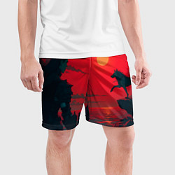 Шорты спортивные мужские Человек и волк, цвет: 3D-принт — фото 2