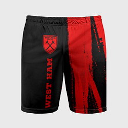 Мужские спортивные шорты West Ham - red gradient по-вертикали