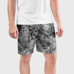 Шорты спортивные мужские Серый тай дай - абстракция, цвет: 3D-принт — фото 2