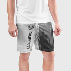 Шорты спортивные мужские Radiohead - white gradient по-вертикали, цвет: 3D-принт — фото 2