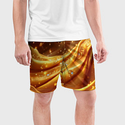 Шорты спортивные мужские Золотая ткань с блестками, цвет: 3D-принт — фото 2