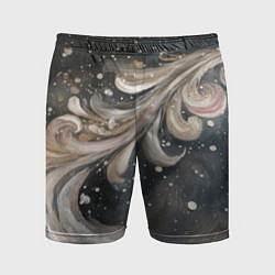 Шорты спортивные мужские Бежевый объемный узор, цвет: 3D-принт