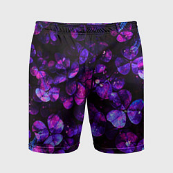 Шорты спортивные мужские Флуоресцентные цветы, цвет: 3D-принт