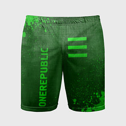 Шорты спортивные мужские OneRepublic - green gradient вертикально, цвет: 3D-принт