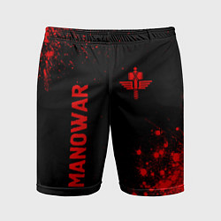 Шорты спортивные мужские Manowar - red gradient вертикально, цвет: 3D-принт