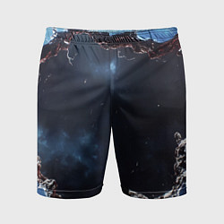 Мужские спортивные шорты Объемная дыра в стене текстура