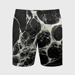 Шорты спортивные мужские Бело-черная потертая текстура, цвет: 3D-принт