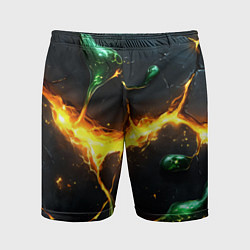Мужские спортивные шорты Разлом текстуры с зеленой слизью