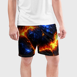 Шорты спортивные мужские Лада и лед в разломе плит, цвет: 3D-принт — фото 2