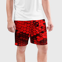 Шорты спортивные мужские BMW карбоновая абстракция, цвет: 3D-принт — фото 2