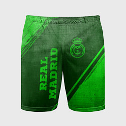 Шорты спортивные мужские Real Madrid - green gradient вертикально, цвет: 3D-принт
