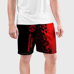 Шорты спортивные мужские Manchester United - red gradient по-вертикали, цвет: 3D-принт — фото 2