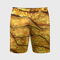 Мужские спортивные шорты Золотая текстура с блестками